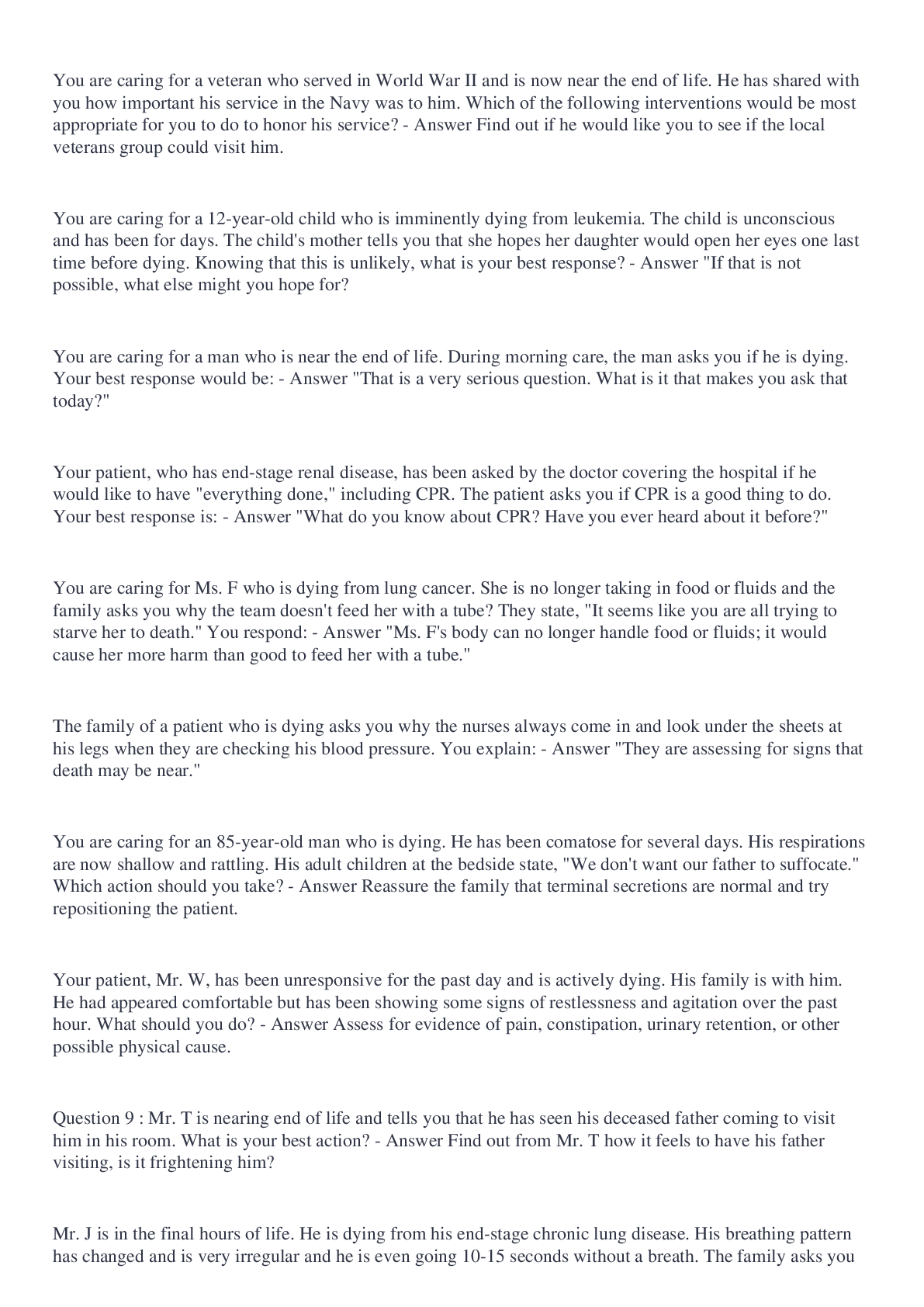 Preview image for ElNEC Quizzes Module 6 WGU C475 With Complete Solutions.